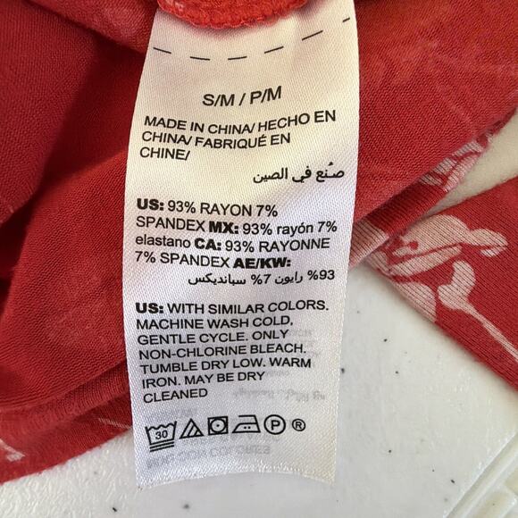 Soma women's robe floral knee length tie rayon blend soft red cool nights - Picture 7 of 10